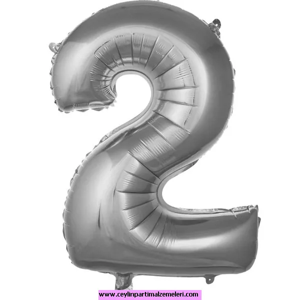 2 Rakam Gümüş Folyo Balon